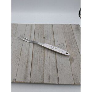 Vintage Flint Arrowhead Stainless Meat Utility Turning Fork 9 1/2" Wheat Handle